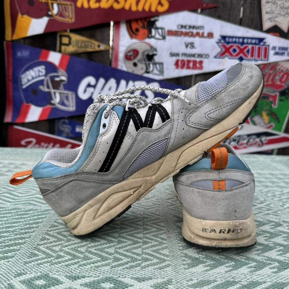 Size 9.5 - KARHU Unisex Fusion 2.0 Sneakers Gray/Blue/Ivy Lace Up‎